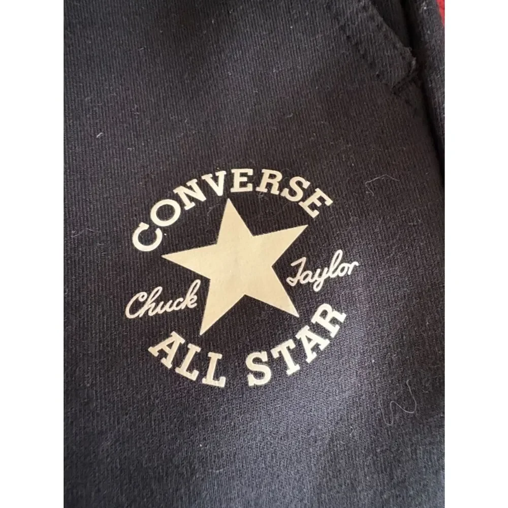 NWT Girls Converse Black Logo Fleece Sweatpants size M